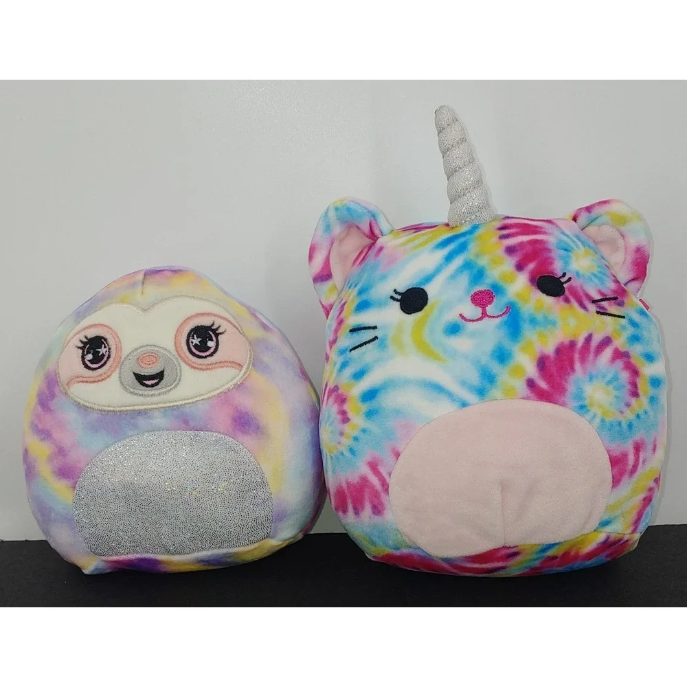 Squishmallows Shelby The Sloth And Talisa The Unicorn Cat Plush Lot Of 2
